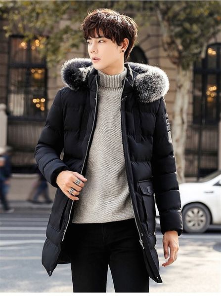 

winter designer coat mens thick plus size parkas fashion mens hooded warm down, Black