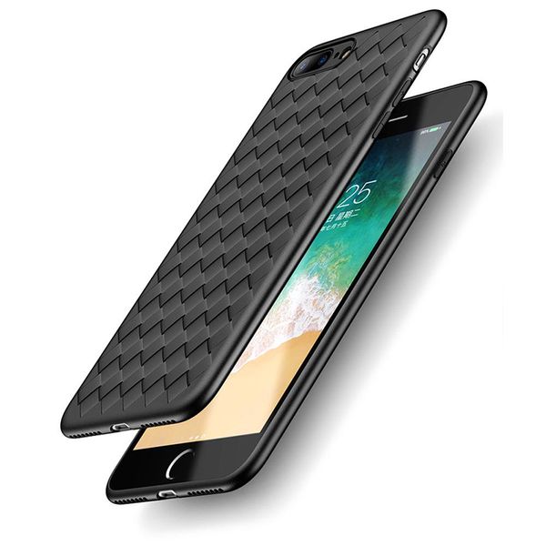 

for iphone xs max x 8 7 6 braid grid phone case cover silicone soft tpu anti-drop phone protective case for huawei mate 20 pro p30 p20 pro