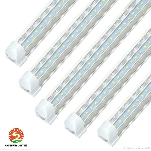 240 cm T8 LED-Lampen V-Form-LED-Röhrchen 2ft 4ft 5ft 6ft 8 Fuß 8 Fuß integrierter LED-Röhrchen Leuchtdleitungen Fluoreszenzlampe AC85-265V