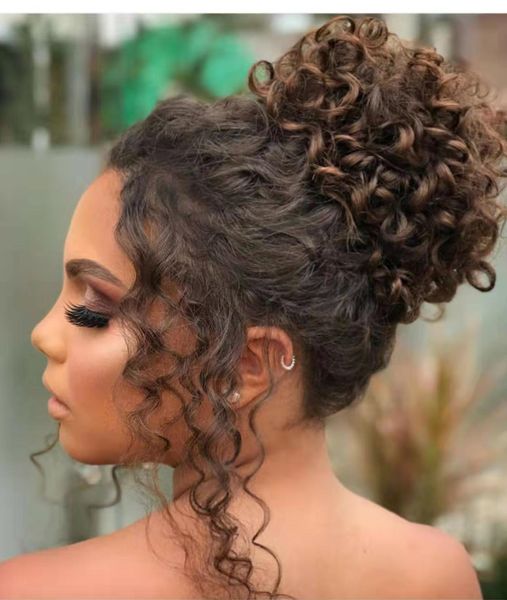 Naturally Curly Updo Bun Ponytail Hair Extension Any Occasion Easy