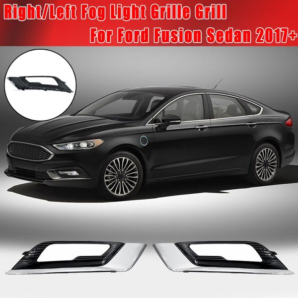 

1pc/2pcs right/left side lower fog light grille grill cover for fusion sedan 2017 2018 2019 + foglamp cover car accessories