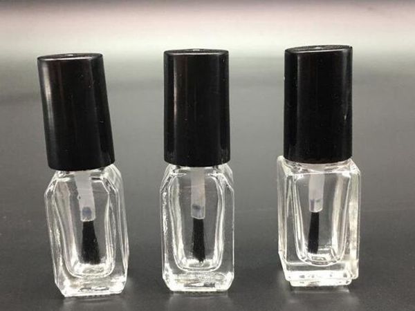 3ML 4ML Doldurulabilir Küçük Fırçası Nail Art Konteyner 4cc Kare Cam Oje Şişe 3cc'lik boşaltın