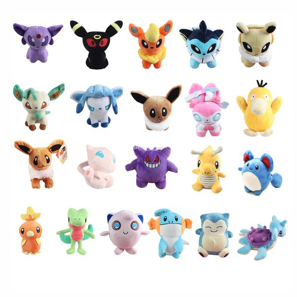 

Mudkip торчик Charmander Bulbasaur Jigglypuff Eevee Psyduck Snorlax Пик Marill Gengar плюшевые куклы игрушка (21pcs / Lot / Размер: 12-18CM)