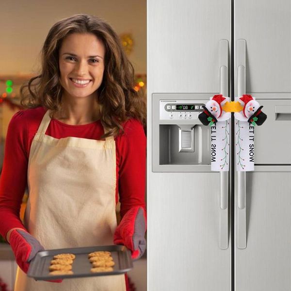 

cartoon christmas refrigerator door handle cover xmas new year decoration christmas decoration for home