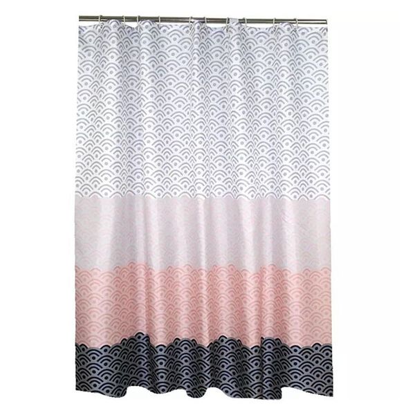 

opening promotion-modern geometric shower curtain waterproof polyester fabric bathroom curtain for bathroom decorate with plas