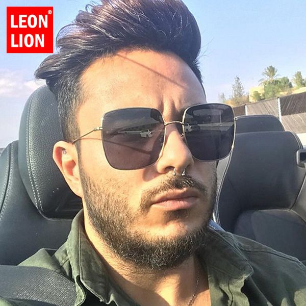

leonlion square retro sunglasses men sunglasses men/women big vintage glasses for men mirror gafas de sol hombre, White;black