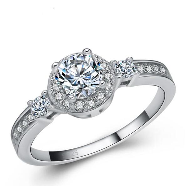 

charm women zircon iced out rings luxury cut z cz diamond full gemstones 925 silver fashion jewelry wholesale