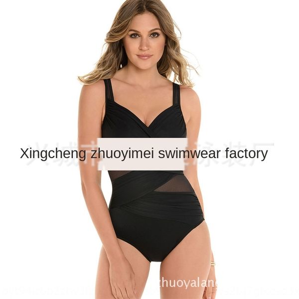 

2020 mesh one-piece women's banded 2020 mesh one-piece swimsuit women's banded swimsuit, White;black