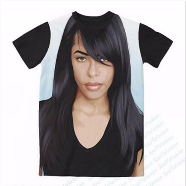 

2020 популярной мода лето стиль рубашки aaliyah мужчина с коротким рукавом тройник 3d printed футболка мужчины женщина пары рубашка x00349, White;black