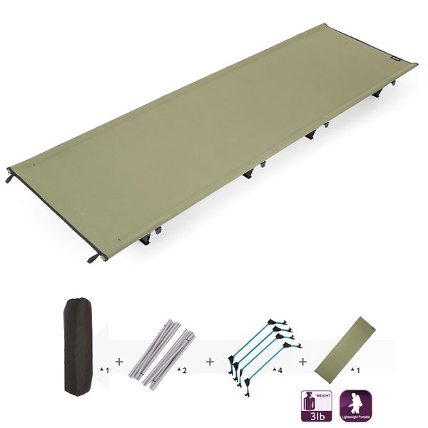 

portable off-ground folding cot bed sleeping bed waterproof moisture-proof camping tent mat 440lb capacity for camping hiking