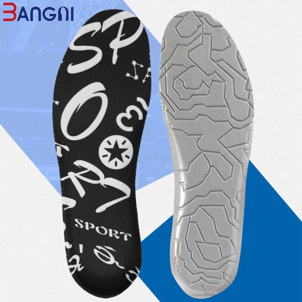 

3angni u deep heel cup pu insoles ortc sports shoe sole for feet non-slip absorption relieve foot pain shoes cushion, Black