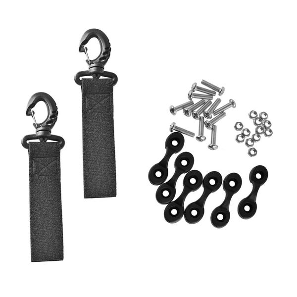 

universal 2x durable nylon kayak canoe boat paddle clip webbing, pad eyes, screws hardware