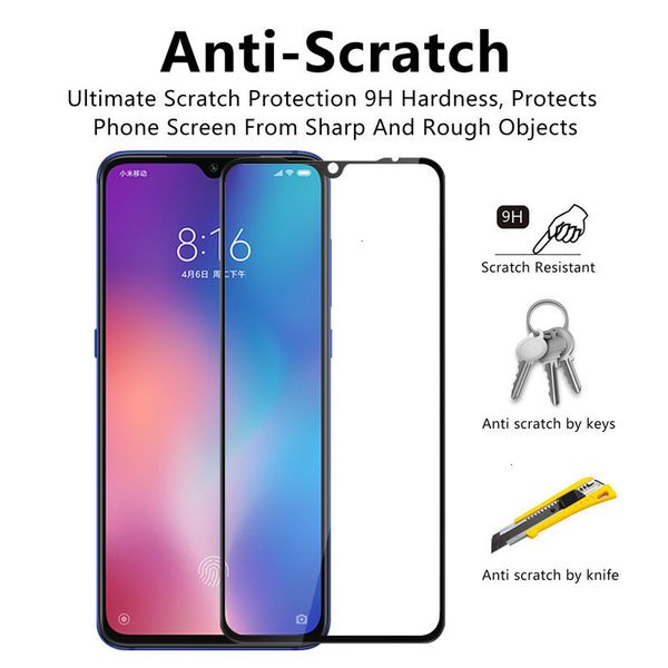 

100pcs 9d temperate glass for xiaomi a3 lite mi a2 a1 5x 6x mi 7 play note 3 mobile phone f1 f2 screen protector
