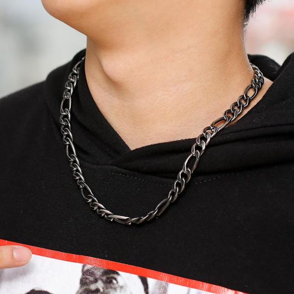 

8/10mm width vintage men's figaro chain necklace hip hop bicycle party 316l stainless steel men's fashion jewelry gift, Silver