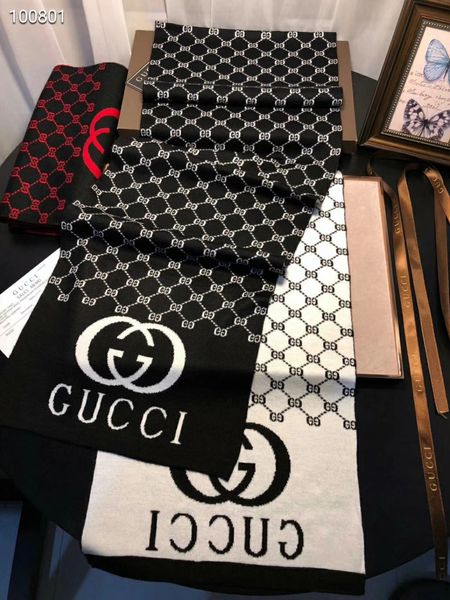 

new men's scarf high-end luxury autumn/winter boutique men's designer shawl scarf 100% knitted wool scarf 180*30cm good quality so, Blue;gray