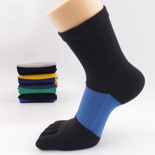 

pure cotton toe socks mesh breathable five finger sock casual ankle socks fashion men's five toe sock, Black