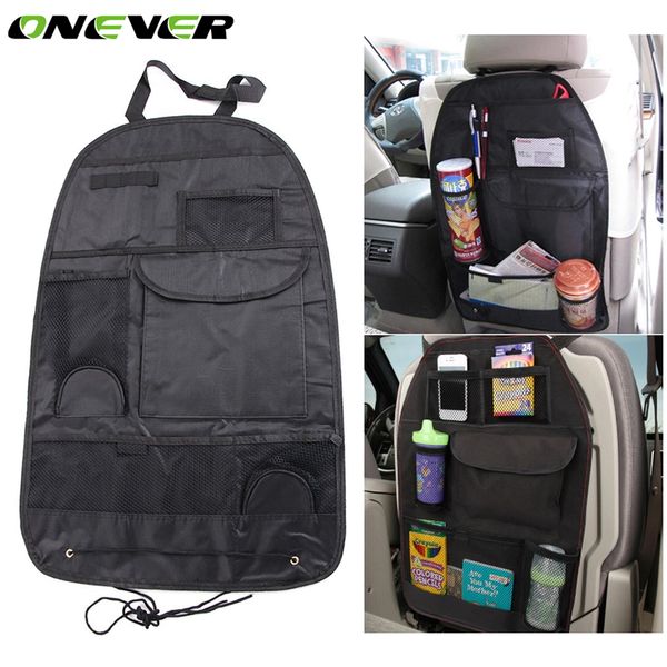 

onever universal auto car multi pocket storage bag seat back hanging organizer pocket bags phone pen drinks holder for car