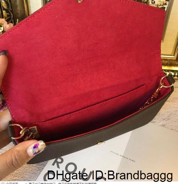 

2020 classic printing flowers bags leather crossbody bag card wallet three-piece 3 in 1 chain bag shoulder messenger bag detachable