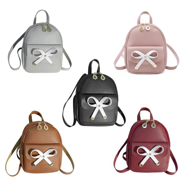 

pu leather girls bowknot mini backpack school backpack women casual daypack cute mini for teenage girls