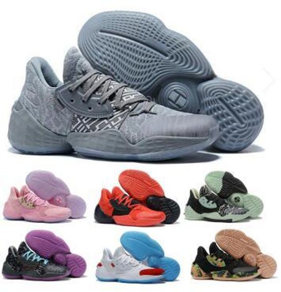 

harden vol 4 mens basketball shoes pink lemonade candy paint grey camo scarlet barbershop glow green royal bright blue bhm sneakers, Black