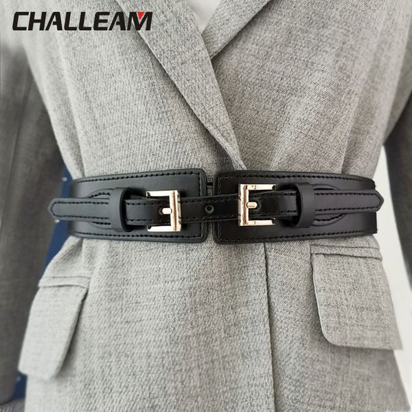 

ladies belt fashion wide belt elastic waist seal double buckle elastic female decorative dress sub coat sweater x213, Black;brown