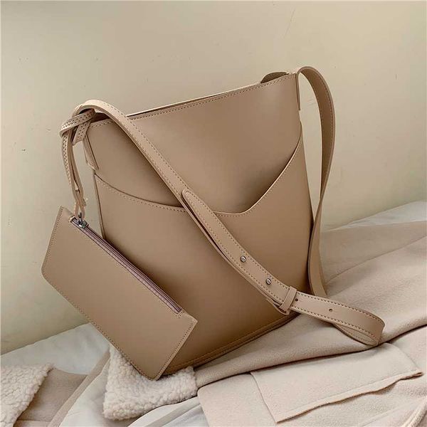 

burminsa корейский стиль большой объем ковша сумки женщины мягкая кожа pu сумки плеча высокого качества 2 набора работы crossbody сумка 2020