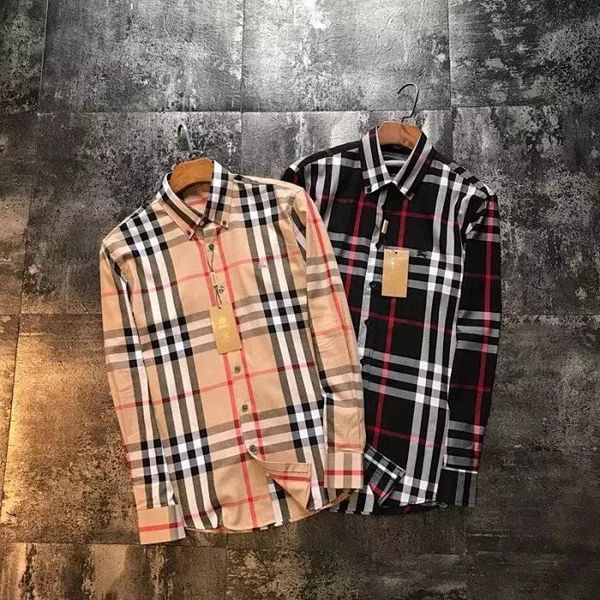 

20ss new luxurious brand bur classic british plaid shirt designer tshirts long sleeve spring tee breathable vest streetwear outdoor tshirt, White