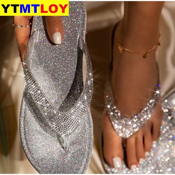 

women flip flop slippers slides bling rhinestone ladies shoes casual summer flat female crystal glitter woman sandals, Black
