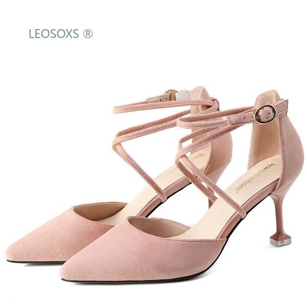 

suede 2020 shoes women's fashion solid color low-cut shoes spring new style pointed-toe high heel, Black