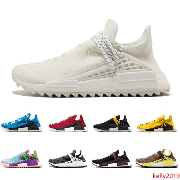 

blank canvas nmd human race men women running shoes hu pharrell williams nerd black yellow equality red white mens trainer sports sneakers