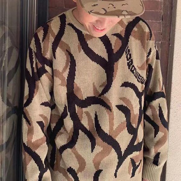 

19fw box logo tribal camo хлопок свитера hip hop скейтборд прохладный свитера мужчины женщины хлопок повседневный пальто hflsmy065, White;black