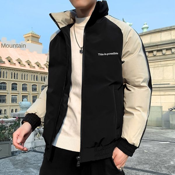 

дизайнер мужской зима хлопка-ватник свободного покроя мягкий куртка вниз хлопок теплый хлопка-ватник прилив, Black;brown