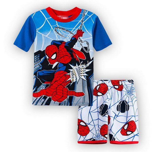 

2018 special offer children baby boy's nightwear girl's kids cartoon shorts sleeve pajamas suit sleepwear homewear yw113, Blue;red