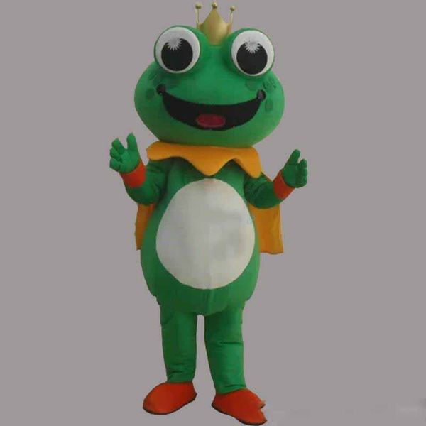 

2019 super frog prince mascot costume fancy dress epe, Red;yellow