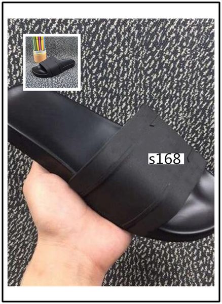 

original box mens striped sandals medusa scuffs causal non-slip summer blue slippers flip flops slipper 8, Black