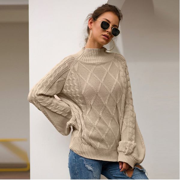 

knit sweaters women invierno 2019 casual turtleneck long black green fall woman sweaters pullovers, White;black