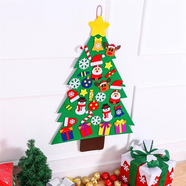 

abss-31pcs/ set diy christmas tree magic felt creative jigsaw puzzle toy for festival party christmas gift for children diy