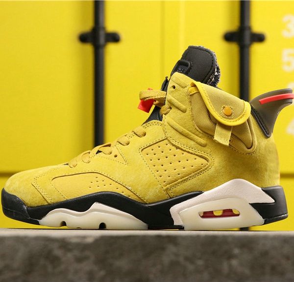 

travis scotts x 6 mens basketball shoes 3m ts yellow army green baskets sneakers tinker cactus jack 6s trainers des chaussures with box