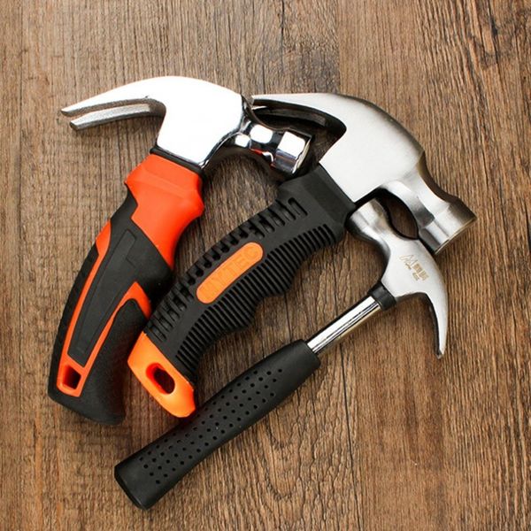 

round head plastic handle magnetic claw hammer for woodworking and electronic tool, mini hammer rubber stainless tool