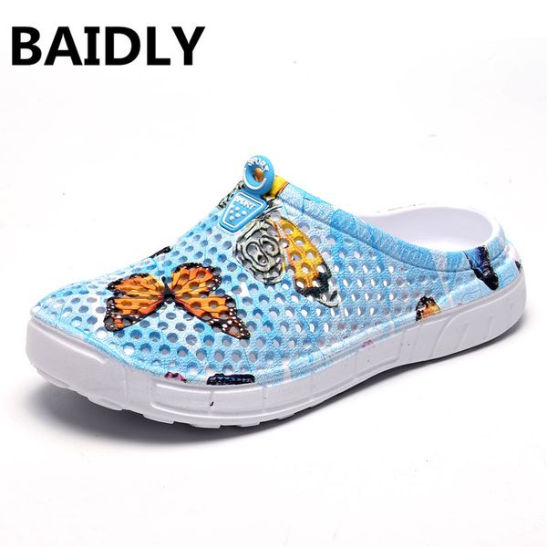 

women sandals casual fashion breathable summer beach flip flops hole shoes home comfortable slippers ultra-light slipper flats, Black