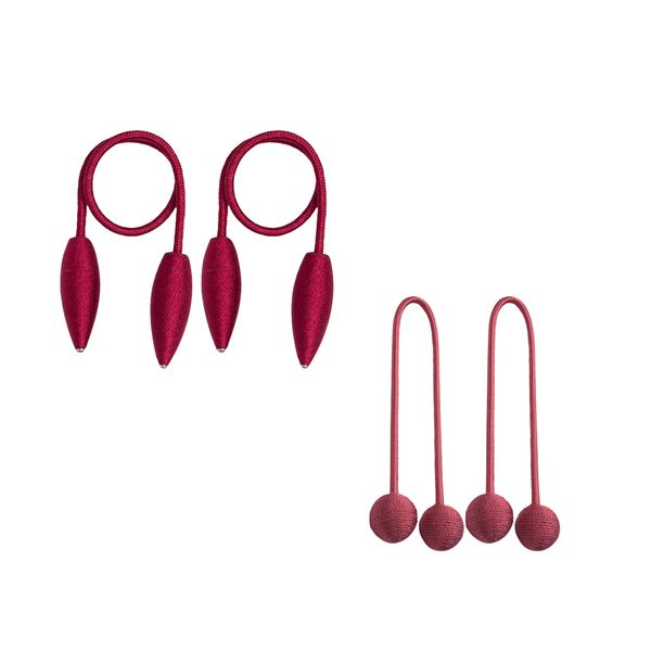 

2 pairs red curtain tiebacks holdback no need drilling convenient use