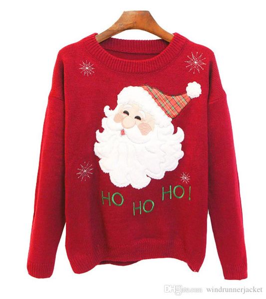

christmas women designer sweaters fashion solid color long sleeve crew neck sweaters casual women sweater, White;black