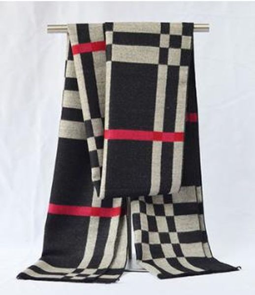 

2019 new men's scarf autumn and winter warm business for mens classic scarves 4 color, Blue;gray