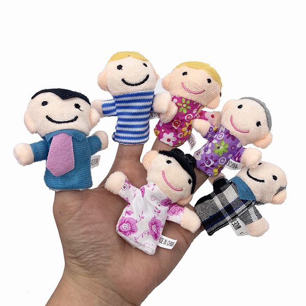 

6pcs/lot cute cartoon biological animal finger puppet plush toys child baby favor dolls tell story props boys girls finger puppets
