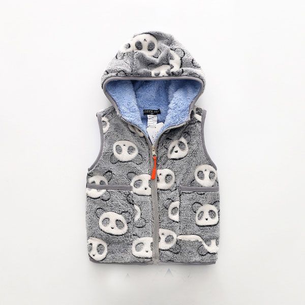 

children wear thick clip on both sides boys and girls warm plush cotton vests in winter, Blue