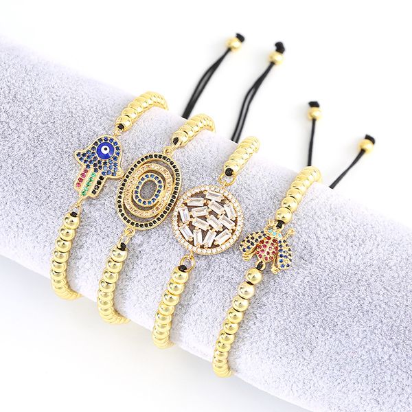 

boho style copper inlaid zircon bracelet for women jewelry shiny non-fading gold pulseira friends bridesmaids mother ladies gift, Golden;silver