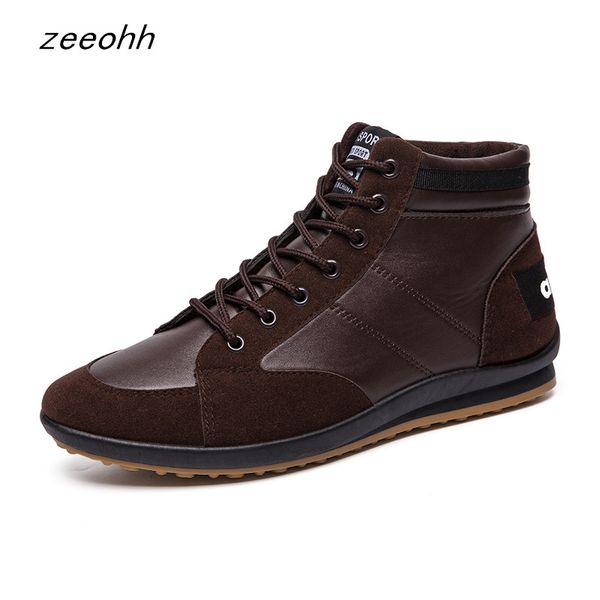 

autumn new men's boots men's waterproof and breathable trainers and ankle boots fashion comfortable foo, Black