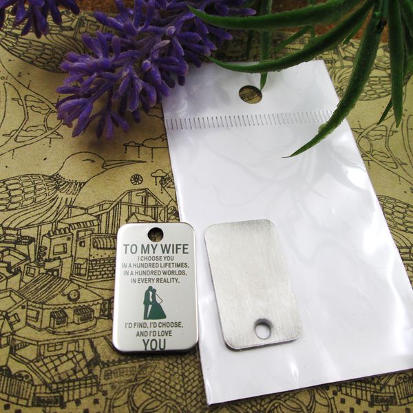 

40pcs--"to my wife i choose you"stainless steel charms more style for choosing diy charms pendants for necklace, Bronze;silver