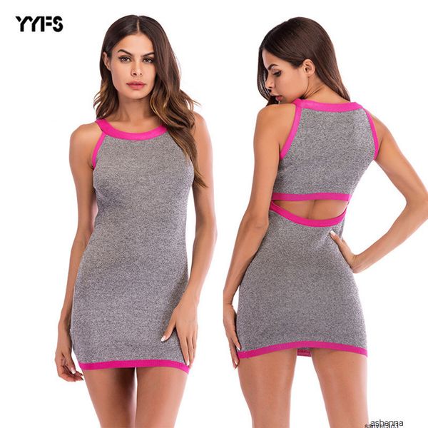 

womens designer season temperament slim stitching bottoming short bag hip dress knit sling small mank6roh, Black;gray