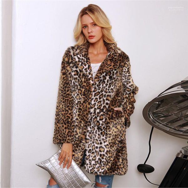 

fashion cardigan coats womens winter coats leopard pattern womens faux fur luxury, Black